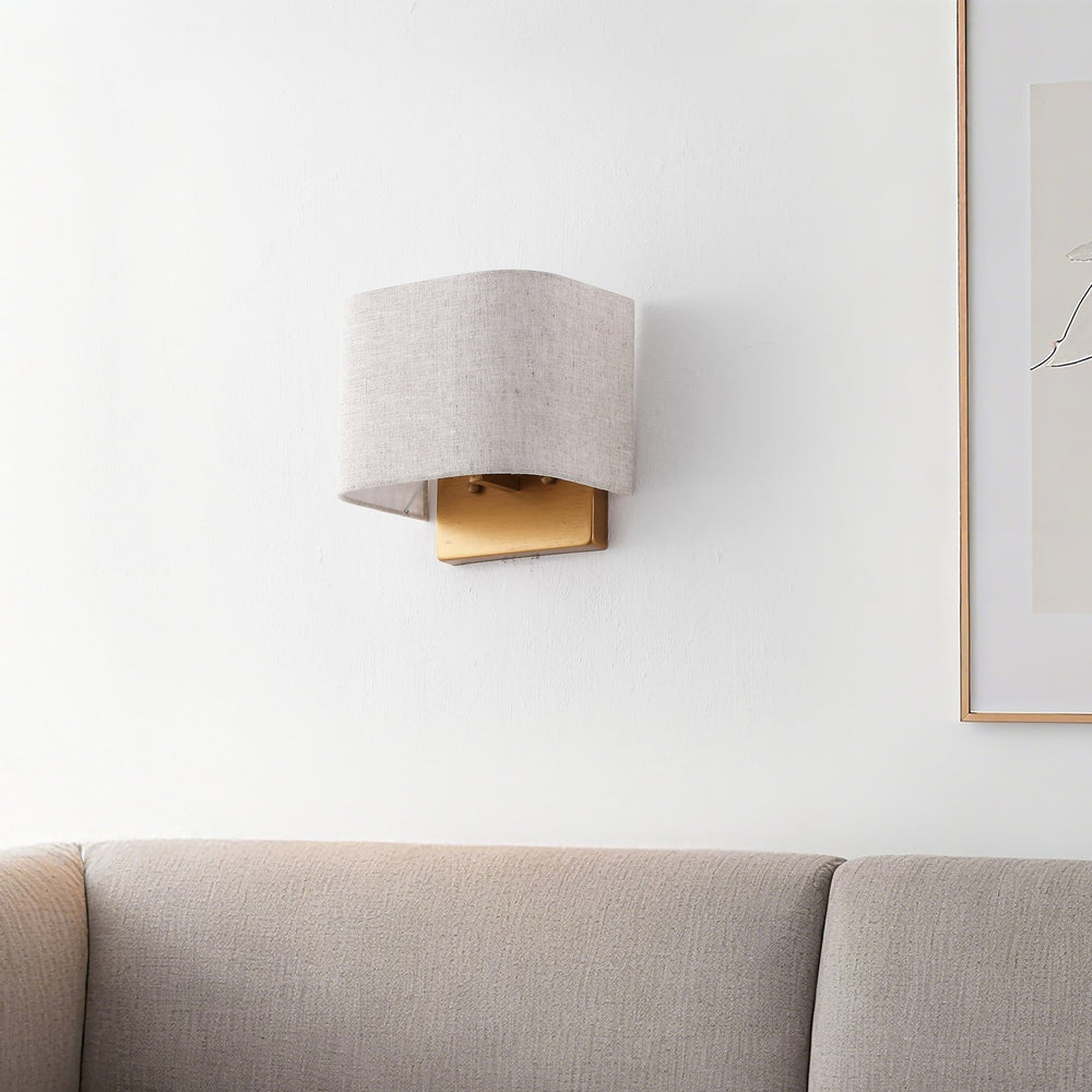Safavieh Deria, 8-Inch Oatmeal & Gold Wall Sconce Set Of 2 — Fabric Shade Ambient Lighting For Home Decor SCN4156A-SET2
