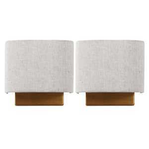 Safavieh Deria, 8-Inch Oatmeal & Gold Wall Sconce Set Of 2 — Fabric Shade Ambient Lighting For Home Decor SCN4156A-SET2