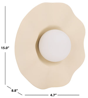 Safavieh RENZA, Elegant 15-Inch Ivory Ceramic Wall Sconce for Ambient Lighting in Any Room Decor Style SCN7000A