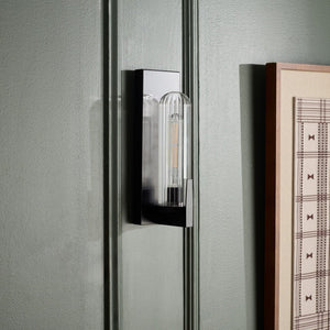 Safavieh NICOLA, Elegant Metal and Glass Wall Sconce Set of 2 for Modern Ambient Lighting in Any Space Black SCN7002A-SET2