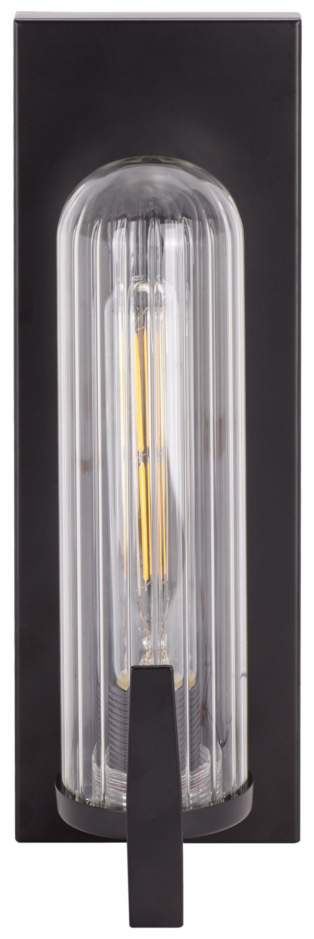 Safavieh NICOLA, Elegant Metal and Glass Wall Sconce Set of 2 for Modern Ambient Lighting in Any Space Black SCN7002A-SET2