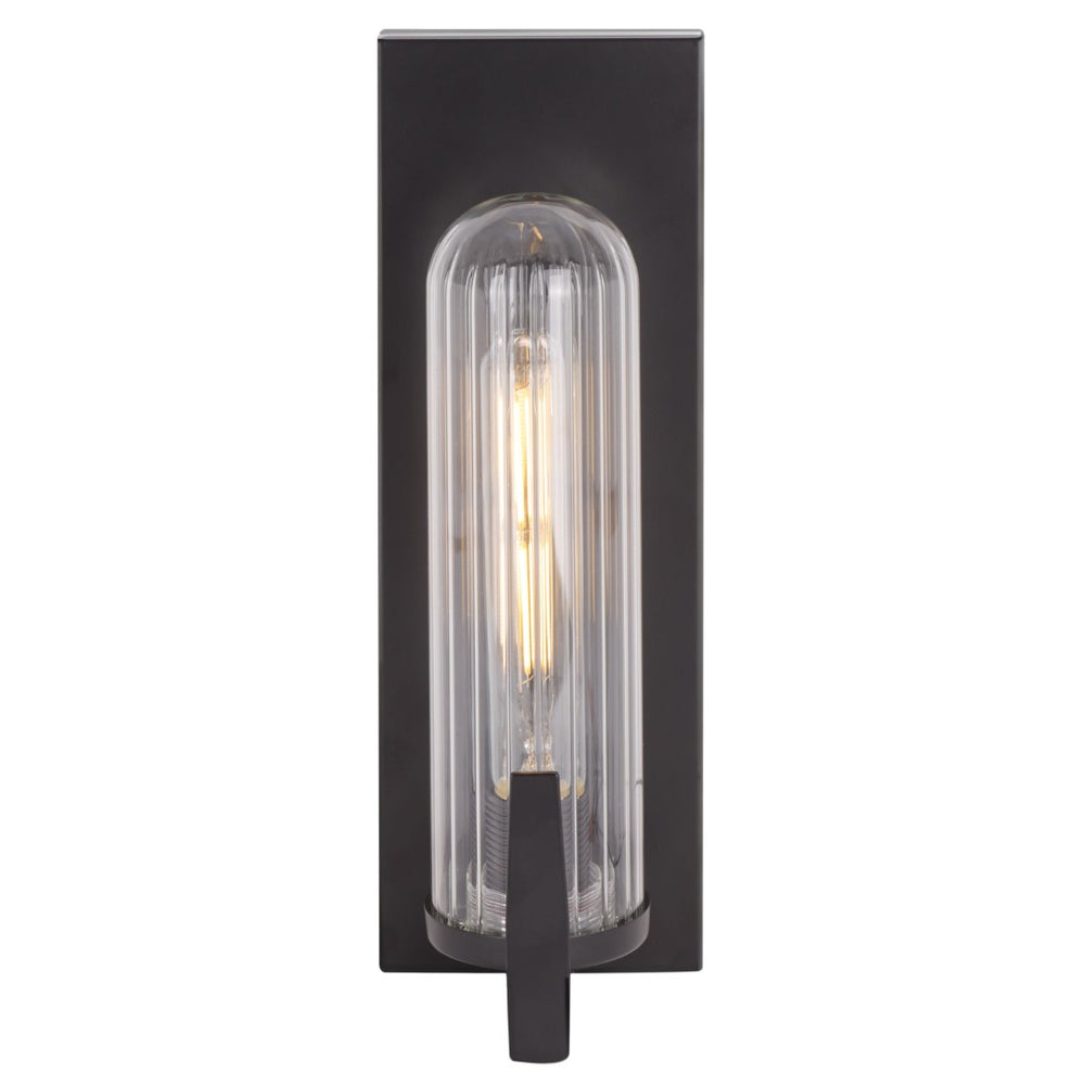 Safavieh NICOLA, Elegant Metal and Glass Wall Sconce Set of 2 for Modern Ambient Lighting in Any Space Black SCN7002A-SET2