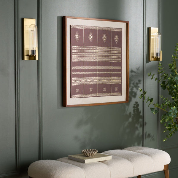 Safavieh NICOLA, Elegant Metal and Glass Wall Sconce Set of 2 for Modern Ambient Lighting in Any Space Brass SCN7002B-SET2