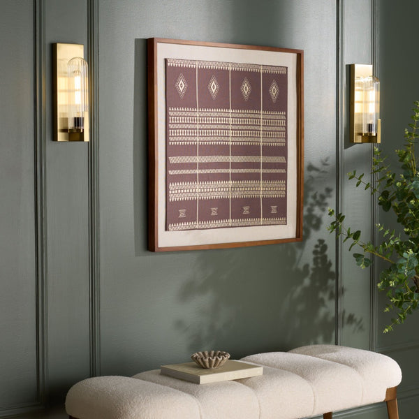 Safavieh NICOLA, Elegant Metal and Glass Wall Sconce Set of 2 for Modern Ambient Lighting in Any Space Brass SCN7002B-SET2