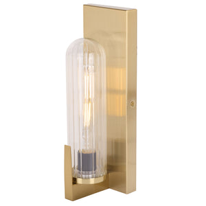 Safavieh Nicola, Elegant Metal/Glass Wall Sconce Set Of 2 - Illuminate Your Home With Timeless Style & Warmth Brass Metal Body ,Glass Shade Scn7002b-set2