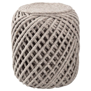 Jaipur Living Jaipur Living Guna Felted Wool Cylinder Pouf Scandinavian Textured Footrest Accent Seat Gray POF100139