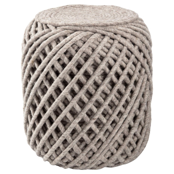Jaipur Living Jaipur Living Guna Felted Wool Cylinder Pouf Scandinavian Textured Footrest Accent Seat Gray POF100139