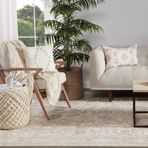 Jaipur Living Jaipur Living Guna Felted Wool Cylinder Pouf Scandinavian Textured Footrest Accent Seat White POF100441