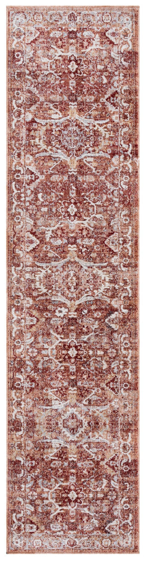 Safavieh Scarlett Power Loomed Transitional Runner Rug - Luxurious Red And Ivory Design For Elegant Spaces Red ,Ivory Rust 64% Polyester  36% Cotton Sct400r-28