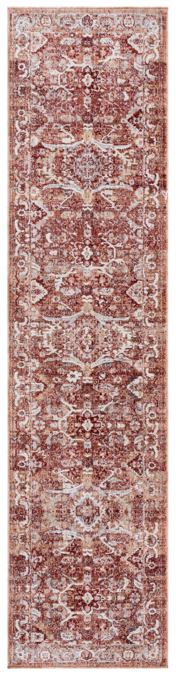 Safavieh Scarlett Power Loomed Transitional Runner Rug - Luxurious Red And Ivory Design For Elegant Spaces Red ,Ivory Rust 64% Polyester  36% Cotton Sct400r-28