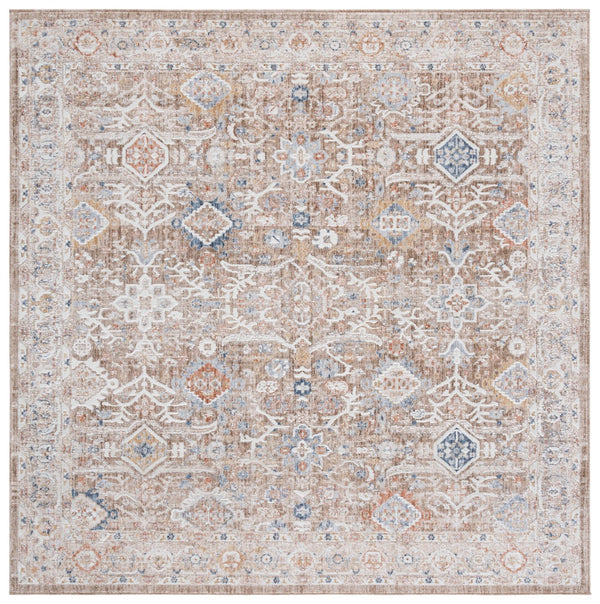 Safavieh Scarlett Power Loomed Transitional Runner Rug - Luxurious Red And Ivory Design For Elegant Spaces Brown ,Ivory 64% Polyester  36% Cotton Sct400t-7sq