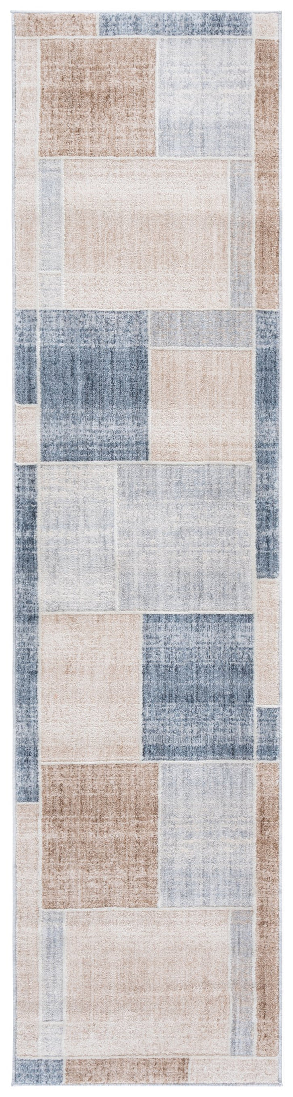 Safavieh Scarlett Area Rug - Contemporary Runner Design In Elegant Shades, Perfect For High Traffic Spaces Beige ,Blue Brown 64% Polyester  36% Cotton Sct402b-28