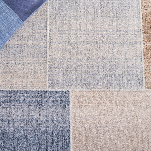 Safavieh Scarlett Chic Area Rug - Contemporary Power Loomed Design For Modern Homes, Premium Quality & Comfort Beige ,Blue Brown 64% Polyester  36% Cotton Sct402b-8
