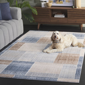 Safavieh Scarlett Area Rug - Contemporary Runner Design In Elegant Shades, Perfect For High Traffic Spaces Beige ,Blue Brown 64% Polyester  36% Cotton Sct402b-5