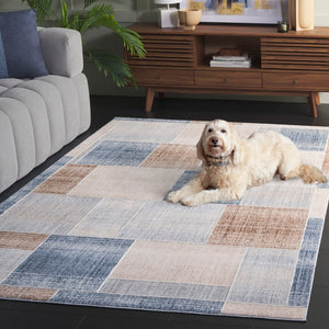 Safavieh Scarlett Chic Area Rug - Contemporary Power Loomed Design For Modern Homes, Premium Quality & Comfort Beige ,Blue Brown 64% Polyester  36% Cotton Sct402b-8