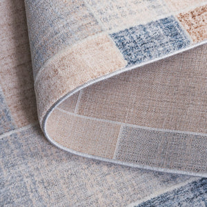 Safavieh Scarlett Chic Area Rug - Contemporary Power Loomed Design For Modern Homes, Premium Quality & Comfort Beige ,Blue Brown 64% Polyester  36% Cotton Sct402b-8