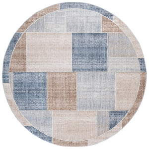 Safavieh Scarlett Chic Area Rug - Contemporary Power Loomed Design For Modern Homes, Premium Quality & Comfort Beige ,Blue Brown 64% Polyester  36% Cotton Sct402b-8