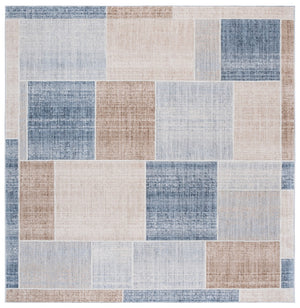 Safavieh Scarlett Chic Area Rug - Contemporary Power Loomed Design For Modern Homes, Premium Quality & Comfort Beige ,Blue Brown 64% Polyester  36% Cotton Sct402b-8