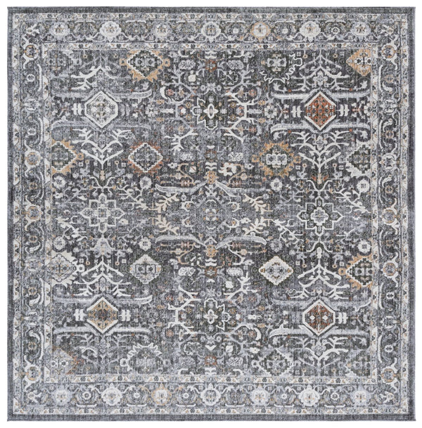 Safavieh Scarlett Luxurious Transitional Area Rug - Elegant Design For Timeless Home Décor And Comfort Grey ,Ivory Rust 64% Polyester  36% Cotton Sct406f-7sq