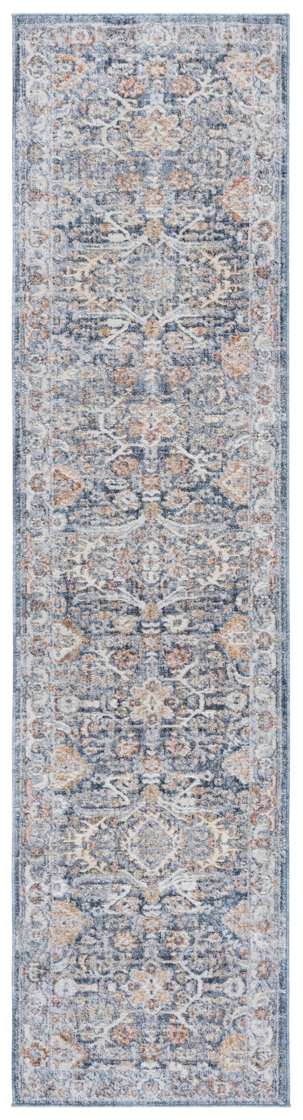 Safavieh Scarlett Luxurious Transitional Area Rug - Elegant Design For Timeless Home Décor And Comfort Blue ,Ivory Rust 64% Polyester  36% Cotton Sct406m-28