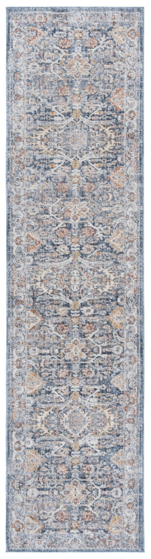 Safavieh Scarlett Transitional Area Rug - Luxurious Turkish Design In Elegant Earth Tones For Your Home Decor Blue ,Ivory Rust 64% Polyester  36% Cotton Sct406m-8