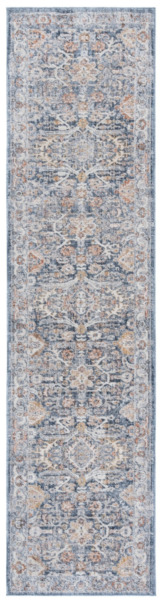 Safavieh Scarlett Transitional Area Rug - Luxurious Turkish Design In Elegant Earth Tones For Your Home Decor Blue ,Ivory Rust 64% Polyester  36% Cotton Sct406m-8