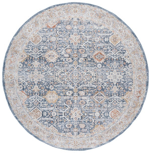Safavieh Scarlett Luxurious Transitional Area Rug - Elegant Design For Timeless Home Décor And Comfort Blue ,Ivory Rust 64% Polyester  36% Cotton Sct406m-7r