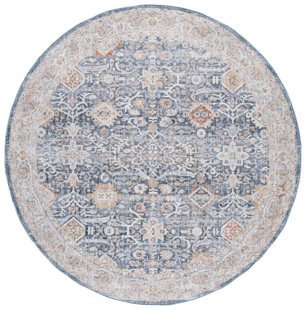 Safavieh Scarlett Transitional Area Rug - Luxurious Turkish Design In Elegant Earth Tones For Your Home Decor Blue ,Ivory Rust 64% Polyester  36% Cotton Sct406m-8