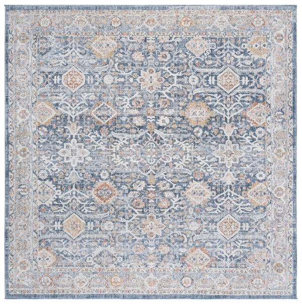 Safavieh Scarlett Transitional Area Rug - Luxurious Turkish Design In Elegant Earth Tones For Your Home Decor Blue ,Ivory Rust 64% Polyester  36% Cotton Sct406m-8