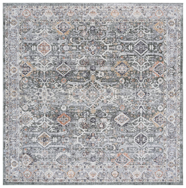 Safavieh Scarlett Luxurious Transitional Area Rug - Elegant Design For Timeless Home Décor And Comfort Green ,Ivory Rust 64% Polyester  36% Cotton Sct406y-7sq