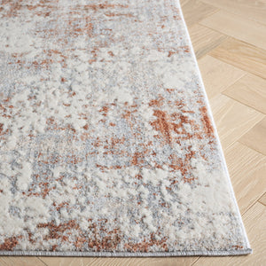 Safavieh Scarlett Modern Turkish Area Rug - Plush Power-loomed Design For Sophisticated Hallway Décor Light Grey ,Ivory Rust 64% Polyester  36% Cotton Sct408f-5