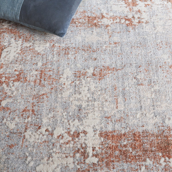 Safavieh Scarlett Contemporary Area Rug - Luxurious Light Grey And Ivory Design For Modern Interiors Light Grey ,Ivory Rust 64% Polyester  36% Cotton Sct408f-8