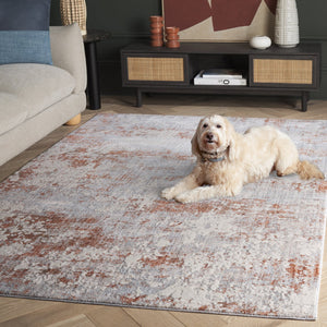 Safavieh Scarlett Modern Turkish Area Rug - Plush Power-loomed Design For Sophisticated Hallway Décor Light Grey ,Ivory Rust 64% Polyester  36% Cotton Sct408f-5