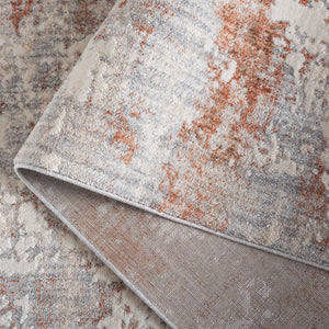 Safavieh Scarlett Modern Turkish Area Rug - Plush Power-loomed Design For Sophisticated Hallway Décor Light Grey ,Ivory Rust 64% Polyester  36% Cotton Sct408f-5