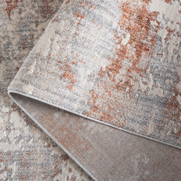 Safavieh Scarlett Modern Turkish Area Rug - Plush Power-loomed Design For Sophisticated Hallway Décor Light Grey ,Ivory Rust 64% Polyester  36% Cotton Sct408f-5