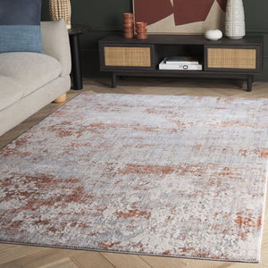 Safavieh Scarlett Modern Turkish Area Rug - Plush Power-loomed Design For Sophisticated Hallway Décor Light Grey ,Ivory Rust 64% Polyester  36% Cotton Sct408f-5