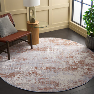 Safavieh Scarlett Modern Turkish Area Rug - Plush Power-loomed Design For Sophisticated Hallway Décor Light Grey ,Ivory Rust 64% Polyester  36% Cotton Sct408f-7r