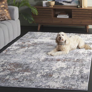 Safavieh Scarlett Modern Turkish Area Rug - Plush Power-loomed Design For Sophisticated Hallway Décor Grey ,Ivory Rust 64% Polyester  36% Cotton Sct408h-5