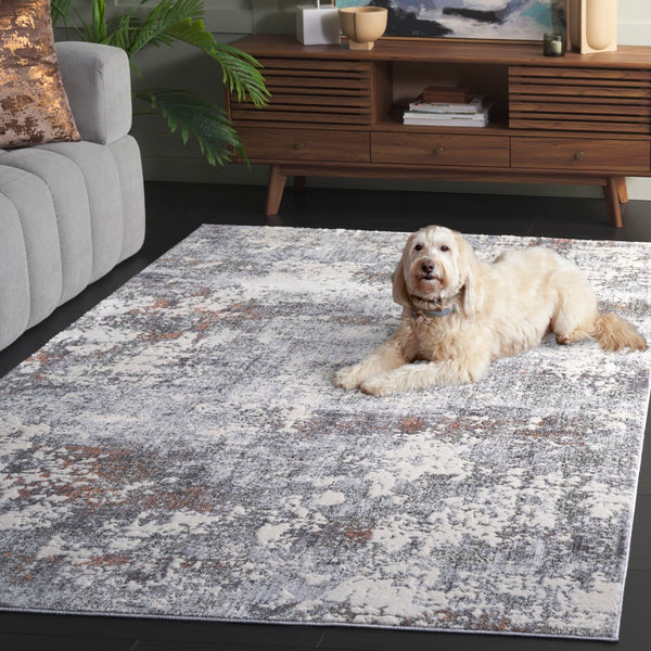 Safavieh Scarlett Contemporary Area Rug - Luxurious Light Grey And Ivory Design For Modern Interiors Grey ,Ivory Rust 64% Polyester  36% Cotton Sct408h-4