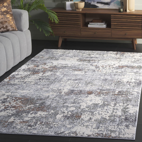 Safavieh Scarlett Modern Turkish Area Rug - Plush Power-loomed Design For Sophisticated Hallway Décor Grey ,Ivory Rust 64% Polyester  36% Cotton Sct408h-5