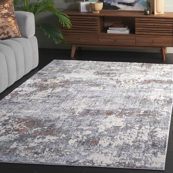 Safavieh Scarlett Contemporary Area Rug - Luxurious Light Grey And Ivory Design For Modern Interiors Grey ,Ivory Rust 64% Polyester  36% Cotton Sct408h-4