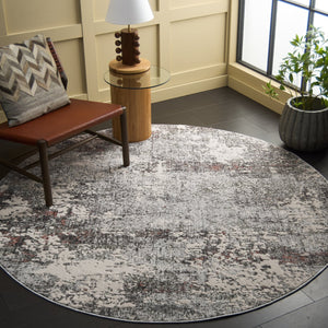 Safavieh Scarlett Modern Turkish Area Rug - Plush Power-loomed Design For Sophisticated Hallway Décor Grey ,Ivory Rust 64% Polyester  36% Cotton Sct408h-7r