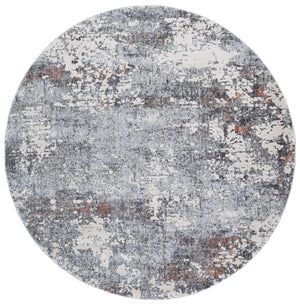 Safavieh Scarlett Modern Turkish Area Rug - Plush Power-loomed Design For Sophisticated Hallway Décor Grey ,Ivory Rust 64% Polyester  36% Cotton Sct408h-7r