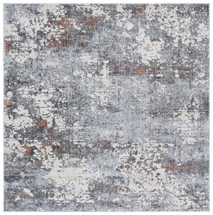 Safavieh Scarlett Modern Turkish Area Rug - Plush Power-loomed Design For Sophisticated Hallway Décor Grey ,Ivory Rust 64% Polyester  36% Cotton Sct408h-7sq