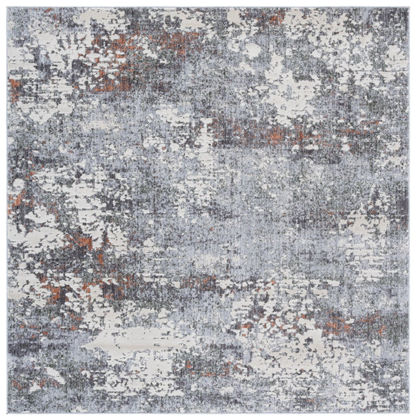Safavieh Scarlett Modern Turkish Area Rug - Plush Power-loomed Design For Sophisticated Hallway Décor Grey ,Ivory Rust 64% Polyester  36% Cotton Sct408h-7sq
