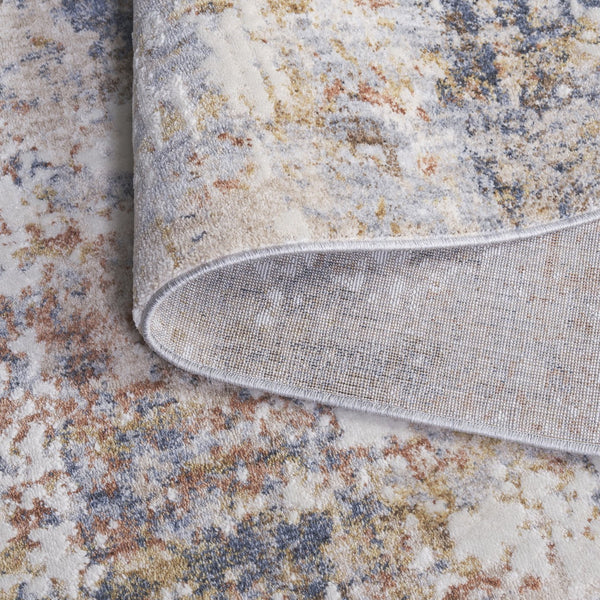 Safavieh Scarlett Modern Turkish Area Rug - Plush Power-loomed Design For Sophisticated Hallway Décor Blue ,Ivory Rust 64% Polyester  36% Cotton Sct408m-5