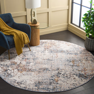 Safavieh Scarlett Contemporary Area Rug - Luxurious Light Grey And Ivory Design For Modern Interiors Blue ,Ivory Rust 64% Polyester  36% Cotton Sct408m-9