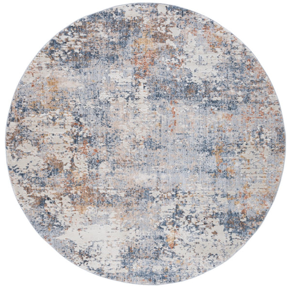 Safavieh Scarlett Contemporary Area Rug - Luxurious Light Grey And Ivory Design For Modern Interiors Blue ,Ivory Rust 64% Polyester  36% Cotton Sct408m-9