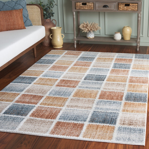 Safavieh Scarlett Contemporary Runner Rug - Stylish Turkish Design For Hallways, Durable & Elegant Home Accent Beige ,Ivory Rust 64% Polyester  36% Cotton Sct410b-5