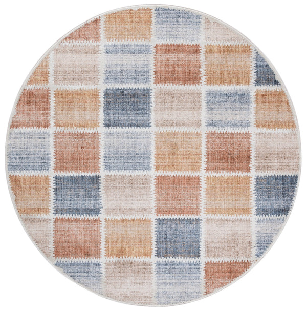 Safavieh Scarlett Contemporary Runner Rug - Stylish Turkish Design For Hallways, Durable & Elegant Home Accent Beige ,Ivory Rust 64% Polyester  36% Cotton Sct410b-7r